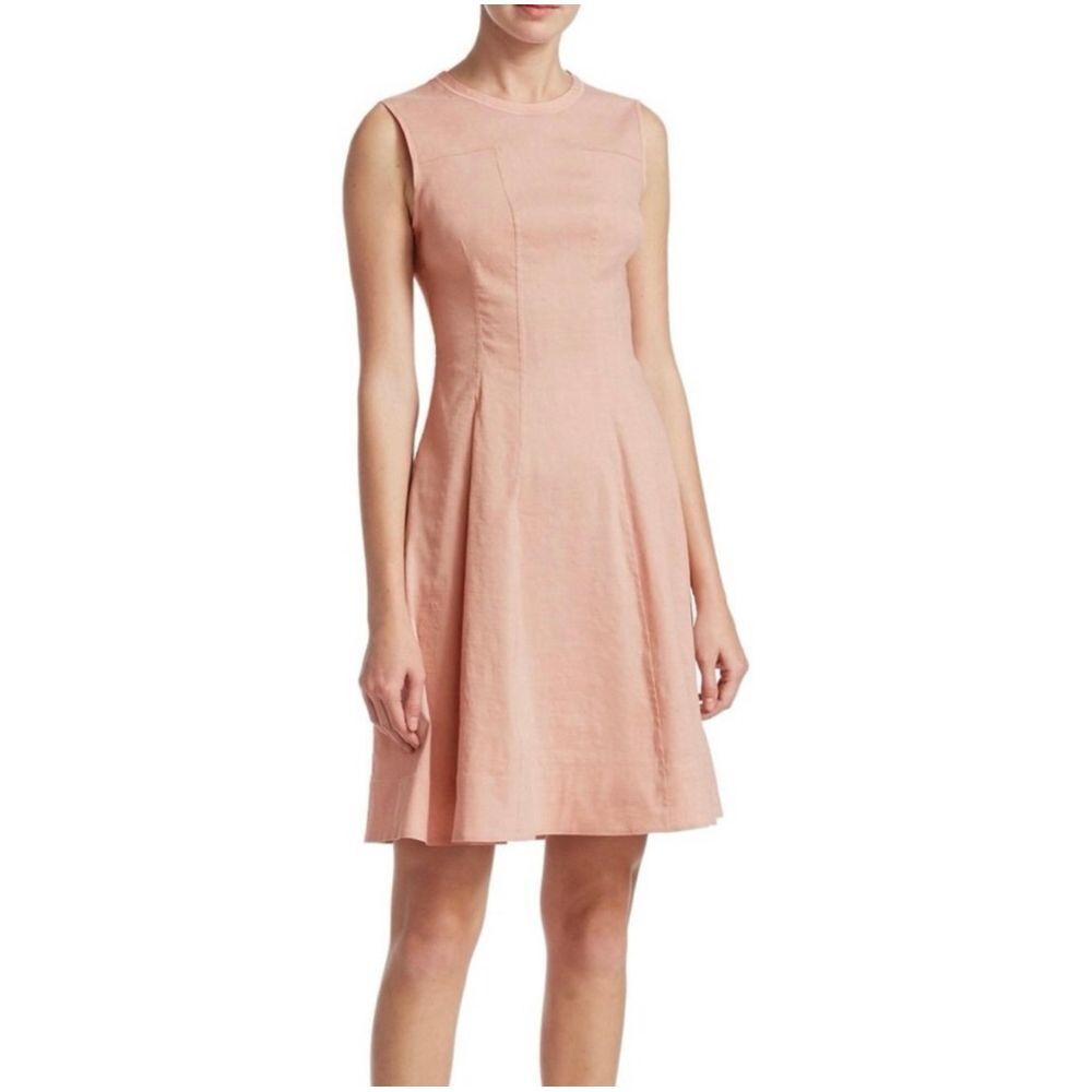 THEORY Modern Tea Organic Linen Crunch Wash Dress Pink Ballet | 4